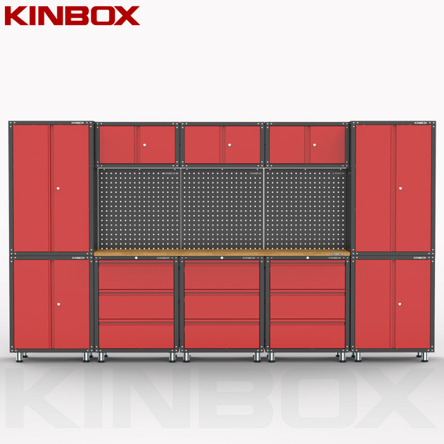 China Kinbox Overhead 14pcs Gabinete de acero de garaje para el hogar