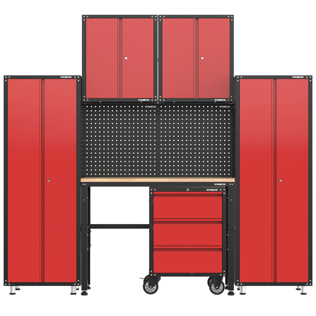 Sistema de almacenamiento y banco de trabajo para garaje de herramientas de 8 piezas