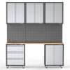 Sistema de gabinete de almacenamiento y banco de trabajo de metal para garaje de 9 piezas
